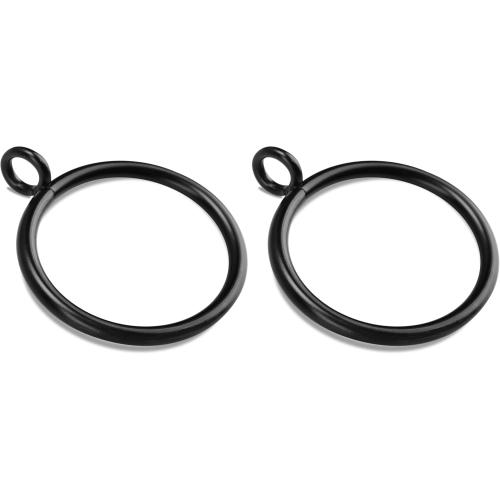 15 PCS Black Curtain Rings, Curtains Ring with Eyelet Apply for Up to 1 1/4-inch Curtain Rod (1.5 Inch Drapery Rings) (Pack of 2)