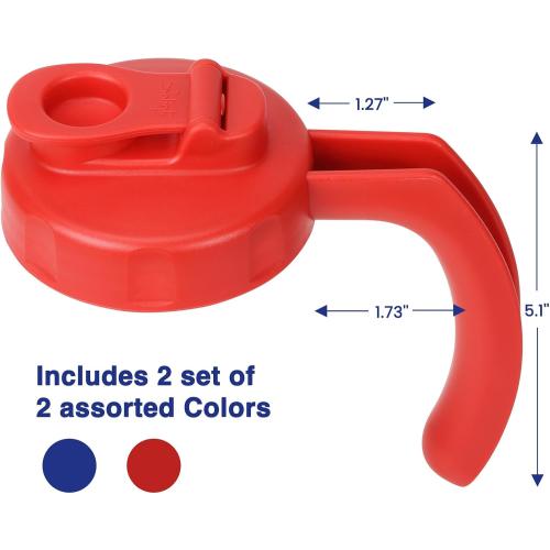 2 Pack Wide Mouth Mason Jar Pour Spout Lids with Handle | Airtight & Leak-proof Seal, Easy Pouring Spout, Turns your Mason Jar into Pitcher, Silicone Seal Gasket, Jars not included