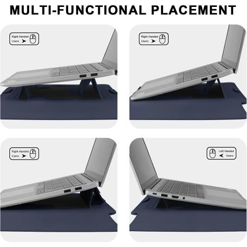 15.6 Laptop Sleeve Case PU Leather with Stand Compatible with MacBook Pro 16/15.4'' MacBook Pro 15, Mac Air 15/ Dell, Matebook,Asus,15-16'' Laptop Bag,(Patent Pending),Blue