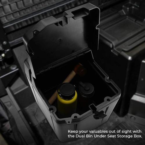 KEMIMOTO UTV Under Seat Storage Box, 37L/9.78Gal Waterproof (Fit Door) Lockable Compatible with Polaris Ranger XP 1000/Crew 2018-2025 2026 Replace #2882910 Lock Not Included