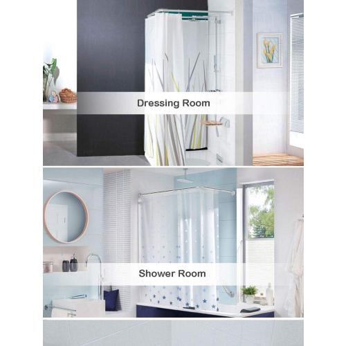 Corner Shower Curtain Rod Adjustable Stainless Steel L Shaped Rack Drill Free Install for Bathroom, Bathtub, Clothing Store (35.5-51.2 x 35.5-51.2)