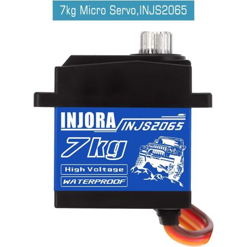 INJORA 7KG Servo INJS2065 with Mount and Servo Horn for TRX4M TRX4MT 1/18 RC Crawler Upgrade Parts, High Torque Waterproof