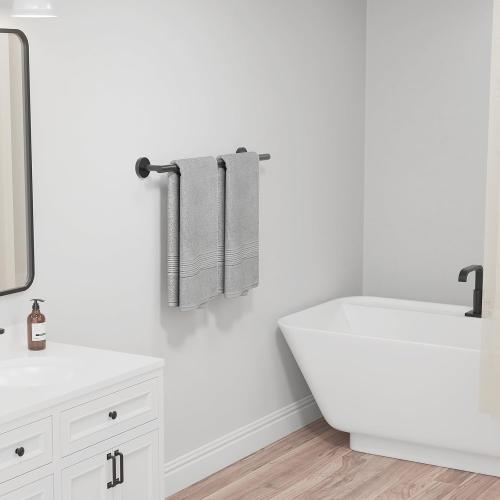 USHOWER Matte Black Towel Bar, 22-Inch Towel Racks for Bathroom