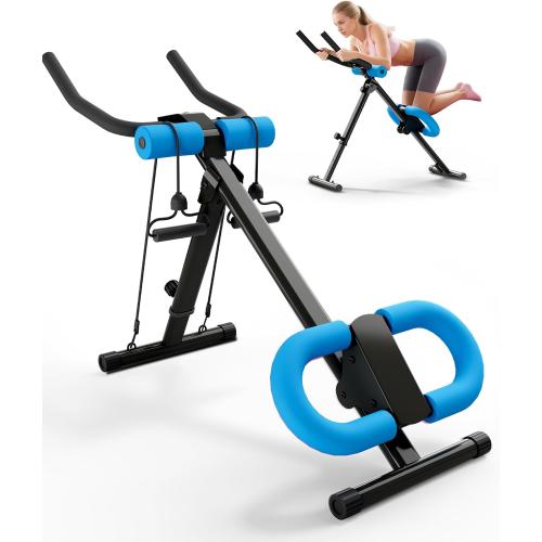 AB Machine Ab Workout Equipment, Adjustable Ab Trainer Machine for Abs Workout at Home Gym, Foldable, Knee Protection