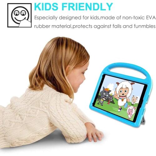 SUPLIK Kids Case for iPad 5th/6th Generation (9.7-inch, 2017/2018), iPad Air 2 Case with Screen Protector, iPad Pro 9.7 Durable Shockproof Protective Cover with Handle Stand for Kids, Blue