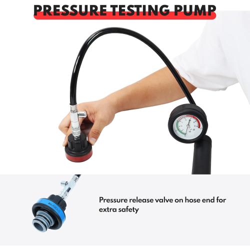 BILITOOLS Radiator Coolant Pressure Tester & Vacuum Refill Kit, 28-Piece Universal Cooling System Radiator Leak Tester & Refiller