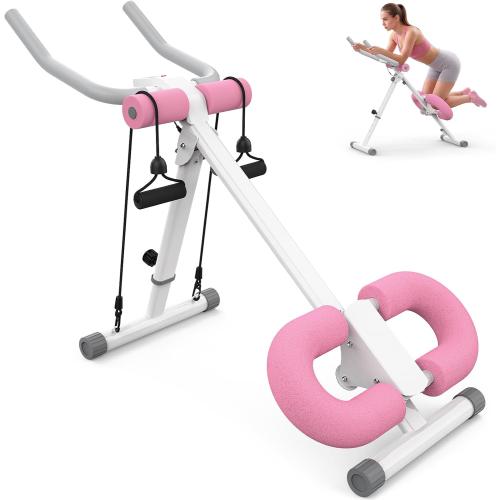 KEY2FUN Ab Machine, Adjustable Ab Workout Equipment, Ab Trainer Machine for Abs Workout, Ab Workout Machine for Body Shaping Foldable Waist Trainer at Home Gym