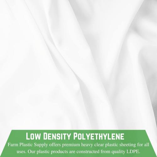 Farm Plastic Supply - White Plastic Sheeting - 10 mil - (10' x 100') - Thick Plastic Sheeting, Heavy Duty Polyethylene Film, Drop Cloth Vapor Barrier Covering for Crawl Space”