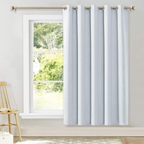 NICETOWN Insulated Sliding Door Curtain-Wide Thermal Blackout Patio Door Curtain Panel, Sliding Door Drapes/Draperies with Grommet Top (1 Piece, Cloud Grey, 70 Wide x 72 Long)