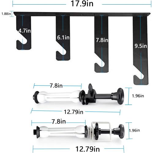 Photography Backdrop Wall Mount Roller System 4 Support Rollers, Manual Photo Background Ceiling Holder, Including 2 Four-fold Hooks, 8 Expand Bars, 4 Chains, for Home Studio Live Shooting