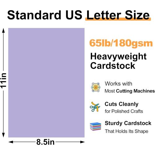 600-Sheets Colored Cardstock for Crafts: 50 Assorted Colors, 8.5 x 11, 65lb/180gsm, Thick Colored Paper for Kids School Supplies, Crafts, for cri·cut Printing & Valentine’s Day Projects
