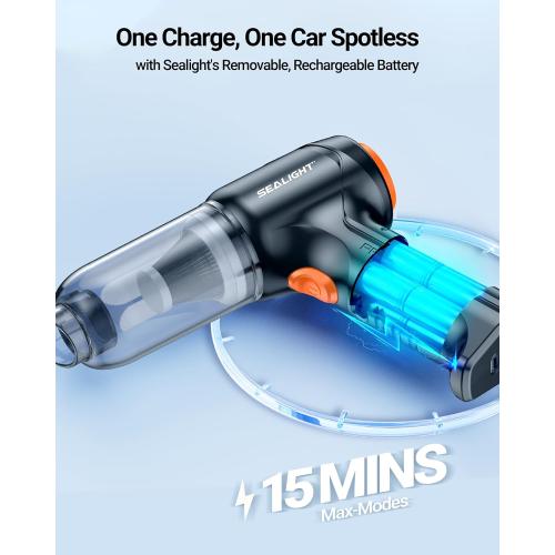 SEALIGHT Mini Car Vacuum Portable Cordless With 13000pa High Power Suction, Lightweight and Compact Handheld Cleaner for Car & Home