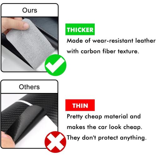 Car Door Sill Protectors Compatible with Dodge RAM 1500 Accessories- 4Pcs Door Entry Guard Scuff Sill Protector Plate- Carbon Fiber Anti-Scratch Sticker- Upgraded Full Coverage