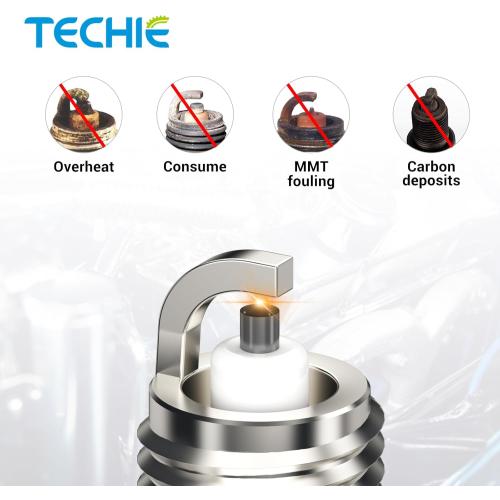 TECHIE 4PCS E8RC-10 Spark Plug Replace for NGK BR8HS-10(1134) Marine, Motorcycle Spark Plug,for DENSO TR24-10,for Yamaha 94702-00247,for MERCURY 33-824406 8, for SUZUKI 09482-00370 (4)