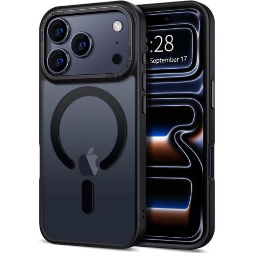 Hython Case for iPhone 17 Pro Max Case Magnetic Translucent Matte Phone Cases 6.9 [Compatible with MagSafe] Thin Slim Fit Shockproof Bumper Hard Protective Cover for Women Men Girls, Frosted Black