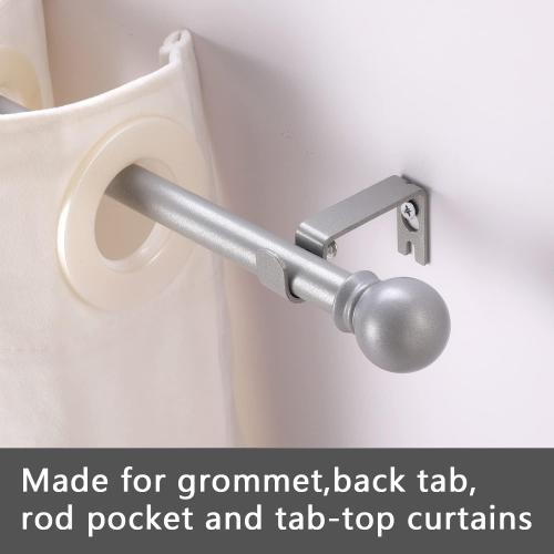 GXOACKJ Curtain Rods for windows 32-48 inch, 5/8 inch Decorative Silver Splicing Heavy Duty Metal Curtain Rod set with Brackets