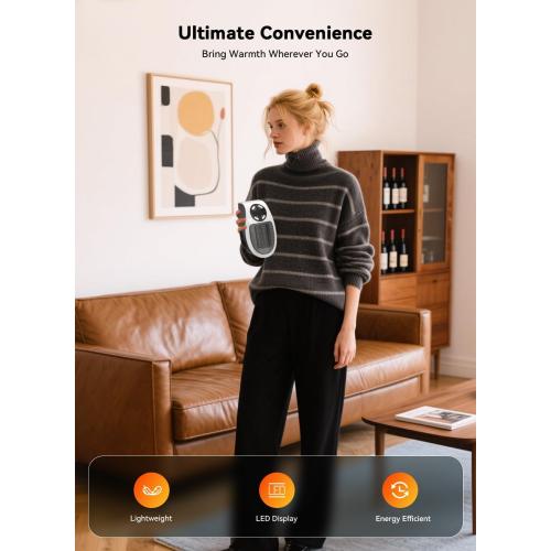 Brightown Wall Plug In Heater 450W, Portable Outlet Heater with Remote, Clear LED Display, Small Wall Heaters for Indoor Use with Adjustable Thermostat and 12H Timer for Bathroom Room Office