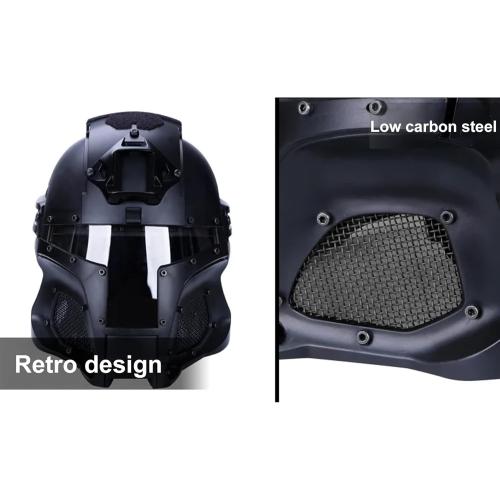 AMA Interstellar Battle Trooper Full Face Airsoft Helmet with Exchangeable Lens