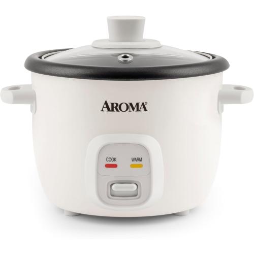 Aroma Housewares 4-Cups (Cooked) / 1Qt. Rice & Grain Cooker (ARC-302NG), White