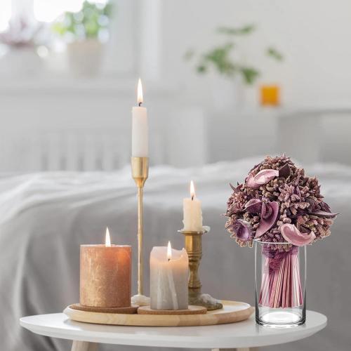 6 Inch Tall Glass Cylinder Vase for Table Centerpieces,Set of 6 Clear Glass Vases Bulk for Flowers Decor,Floating Candle,Wedding Favors(3.5 W X 6 H)