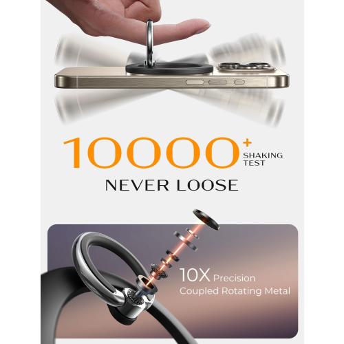 LISEN for MagSafe Phone Grip Holder 2025 Upgraded [360° Rotation & Strong Magnet] MagSafe Kickstand iPhone Magnetic Ring for Phone Case, Magnetic Phone Grip for iPhone 17 Pro Max Air 16/15/14/13/12