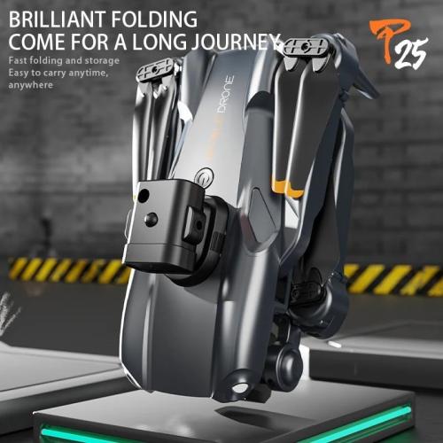 Waillynice- P25 RC Drone Profesional Dual HD Camera Aerial Photography FPV Helicopters Obstacle Avoidance Foldable RC Quadcopter Toys (Grey-3 C-OF-ESC-1B)