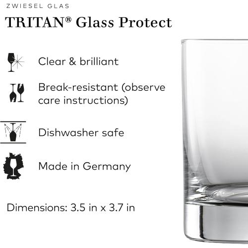 ZWIESEL GLAS Paris Whiskey Glass 13.5 Ounce (Set of 6), Bar Tumbler for Whiskey, Dishwasher-Safe Tritan Crystal Glasses, Made in Germany