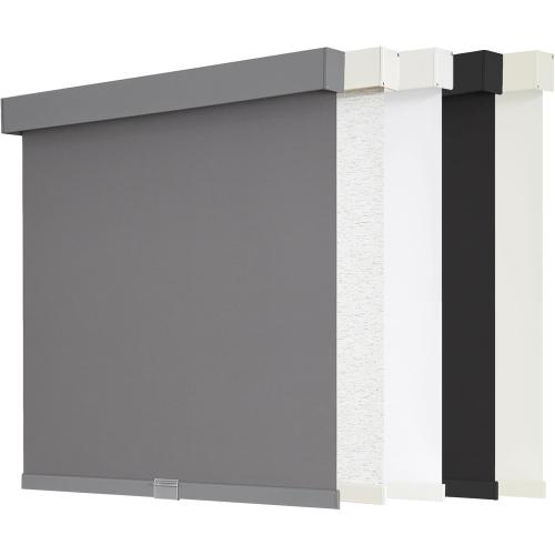 AOSKY Blackout Roller Shades Cordless Blinds for Windows, Free-Stop Shades with Valance, Thermal Insulated Fabric, UV Protection, Natural Woven Blinds for Home and Office (28 W x 72 H, Grey)