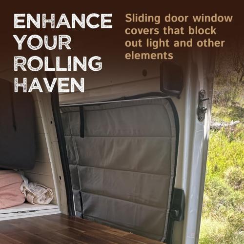 Living in a Bubble Insulated Blackout Sliding Door Window Cover for Mercedes Sprinter NCV3 & VS30, 2007-23, All-Weather Sprinter Van Accessories, Vanlife Must Have Sun Shade and Van Life Essentials