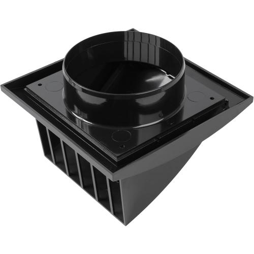 4 Inch Exhaust Hood Vent with Rain Cover, Black, Indoor and Outdoor, HVAC Exhaust Vent Duct Cover, 6 x 6 Exhaust Cap (4 Inch, Black)