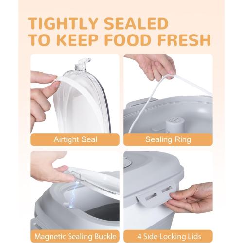 30-35 Lbs Dog Food Storage Container Collapsible Dog Food Container with Airtight Lids, Wheels, Scoop and 2pcs Food Storage Containers, Large Pet food storage for Dog, Cat