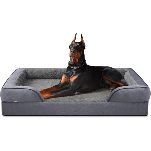 INVENHO Orthopedic Extra Large Dog Bed, XXL Waterproof Dog Sofa, Egg-Crate Foam Couch with Washable Removable Cover, Waterproof Lining and Nonskid Bottom