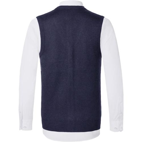 Men's Large Sleeveless Argyle Sweater Vest V-Neck Jumper Classic Business Gentleman Knitted Gilet Autumn Winter Knitwear Waistcoat Casual Golf Tank Tops, B-navy Blue,