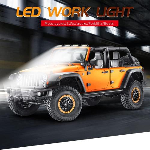 ontto 9W LED Work Lights Mini Driving Light 2000LM Single Row Light Bars Boat Light Lamps for Truck SUV ATV UTV(2PCS)