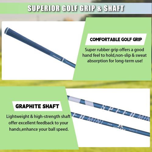 MAZEL Mini Driver/Iron Golf Clubs Swing Trainer Aid to Improve Your Hitting Accuracy & Speed