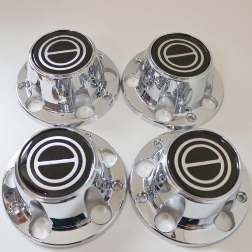 4PCS Chrome Wheel Hub Center Caps with Black Center for 1980-1996 F150 Bronco Van