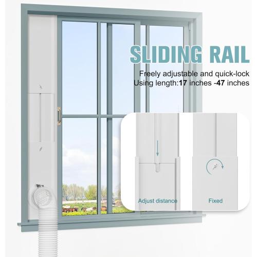 HOXHA Window Duct Kit Dryer Window Vent Kit for 4” Ducting Dryer Vent Hose, Sliding Window Vent Kit Fit with Dryer, Inline Duct Fans, Grow Tents