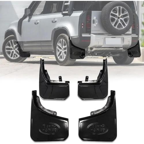 4PCS Widened Tire Mud Flaps Splash Guards for Landrover Defender 90/110 2020-2023, Vehicle Wheel Protector Mudflaps Exterior Accessories (Bright Black)