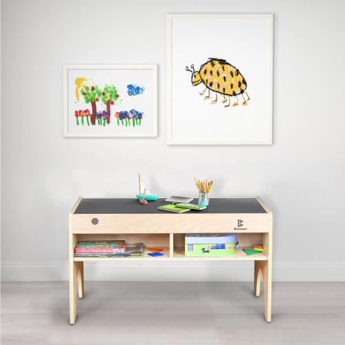 Kids 3-in-1 Wooden Art & Activity Table Playset Furniture with 4 Compartments for Storage, Play Table Compatible with Blocks&Bricks and Train Set for Preschool Toddler Boy & Girl (STD.)