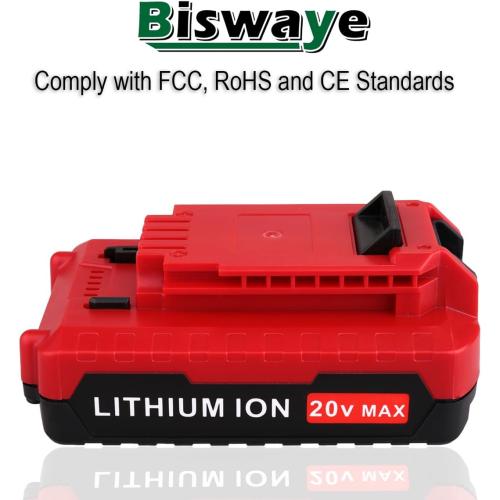 Biswaye 2 Pack 20V MAX Lithium Battery PCC680L Compatible with Porter Cable 20V Tools Battery PCC681L PCC682L PCC660 PCC641 PCC683L PCC685L PCC601 PCC670
