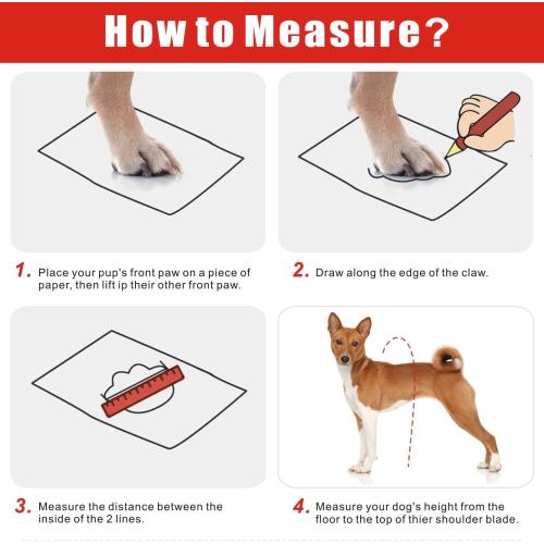 Idepet Dog Suspender Boots, Tall Dog Boots Anti-Slip & Fall Waterproof Shoes Leggings, Adjustable Suspender Boots for Winter Snow Rain Hiking Paws Protector (Red, 7)