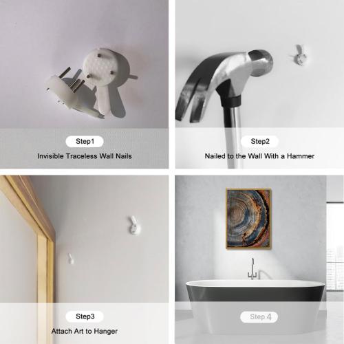 IBHJSART Framed Tree Ring Canvas Wall Art Vintage Colorful Wood Stump Painting Prints Modern Minimalist Pictures Neutral Nature Rustic Farmhouse Decor Living Room Bedroom Bathroom Office 12x16 Natural Framed