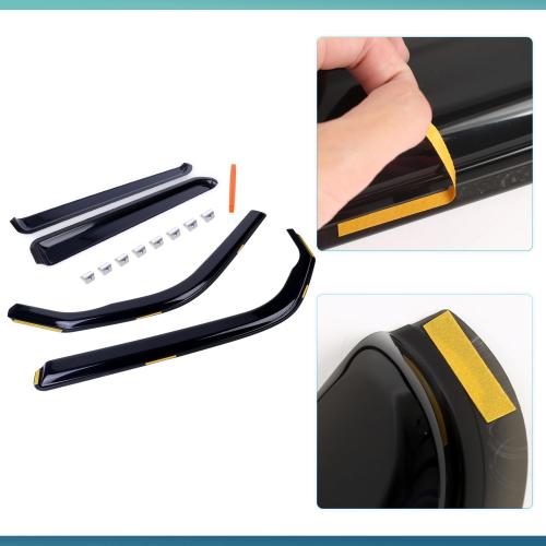 4Pcs in-Channel Window Visors Rain Guards Double Cab Window Vent Wind Deflectors Visors Shades Compatible with Toyota 4Runner 2010-2024