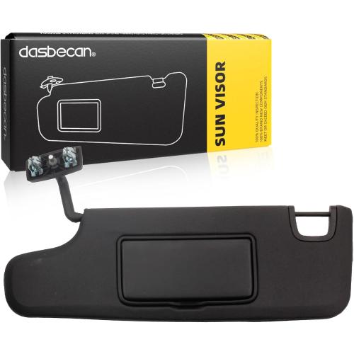Dasbecan Black Left Driver Side Sun Visor Compatible with Jeep Wrangler JK 2007-2018 Replaces# 6CJ07DX9AA