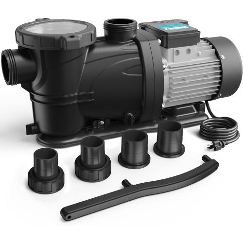 BLACK In/Above Ground Pool Pump, Self Primming High Flow (Single Speed, 1.5HP, 7350 GPH, 115V)