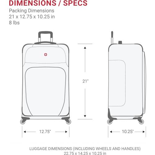 SwissGear Sion Softside Expandable Luggage, Blue, Carry-On 21-Inch