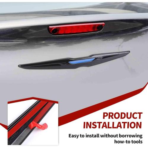 Front Bumper Grille Emblem Cover Rear Emblem Badge Cover Trim Kit Exterior Accessories Compatible with Chrysler 300 300C 2015 ,Black