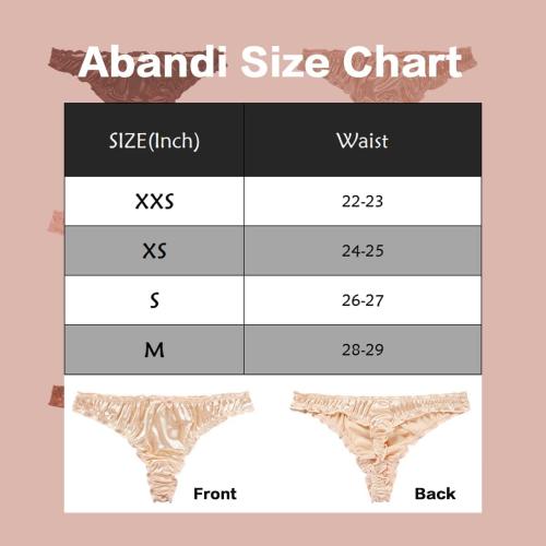 Size S ..Women's Satin Thongs Silk Feeling Bikini Briefs Underwear Ruched G-String Thong Panties Smooth Panties 4 Pack