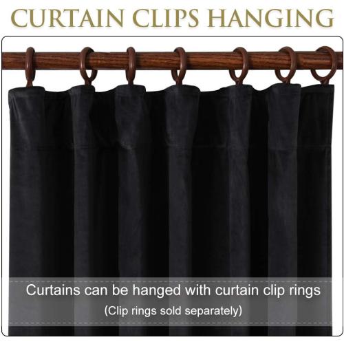 StangH Blackout Velvet Curtains for Sliding Door Back Tab Black Thermal Insulated Curtain Panels 96 inches Long Backdrop Curtains for Studio/Theater, W62 x L96, 2 Panels