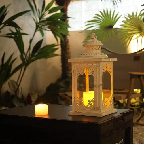 NEEDOMO Large Lanterns Decorative Indoor, 14'' Vintage Outdoor Lanterns with Clear Glass, Metal Candle Holder Lantern Rustic Farmhouse Shelf Decor for Indoor Outdoor Events Wedding and Party